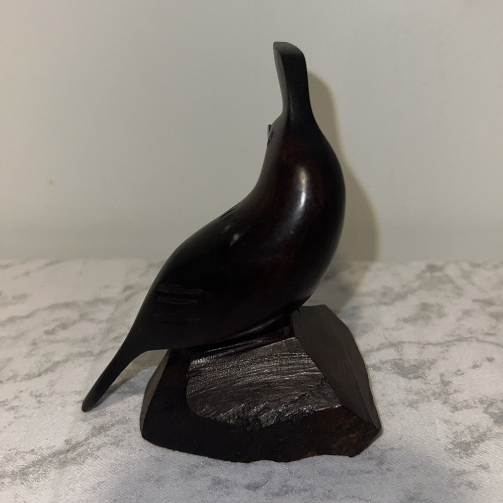 Hand Carved Quail Statue Figurine - Picture 3 of 5